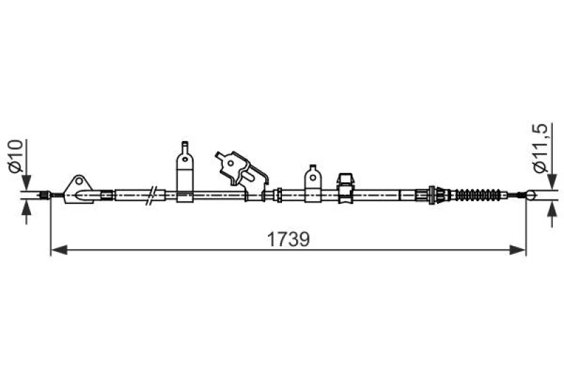 Image of Bosch 1 987 482 566 Brake Cable 1739mm Cable,parking brake (124)