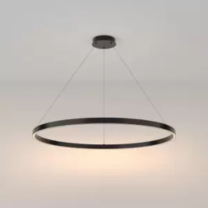 image of Maytoni Rim Modern Integrated LED Pendant Ceiling Light Black, 100cm, 3000K