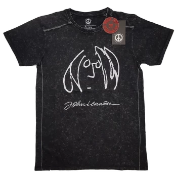 Image of John Lennon - Self Portrait Unisex Large T-Shirt - Black