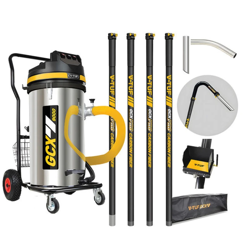Image of V-TUF 3.5KW 100L Xtra Large & Rugged Industrial Vacuum Cleaner (230V) with 20ft GCX PRO Gutter Cleaning Kit, Camera & bag