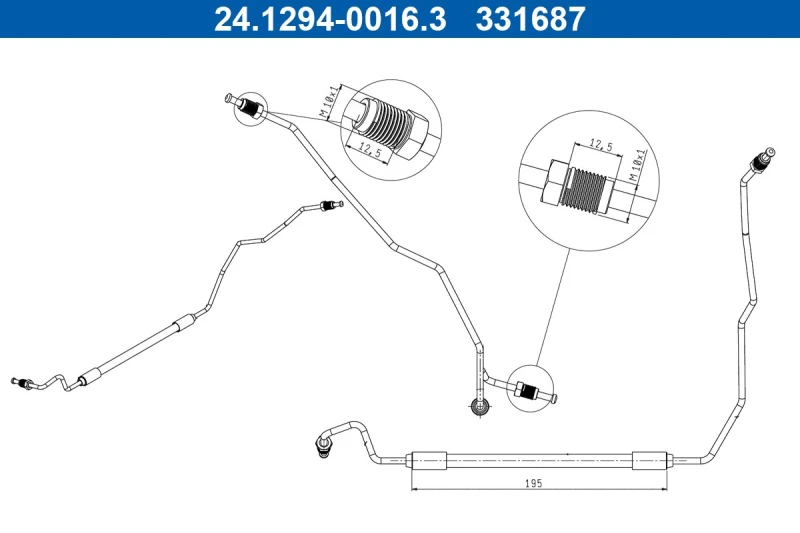Image of Brake hose ATE 24.1294-0016.3