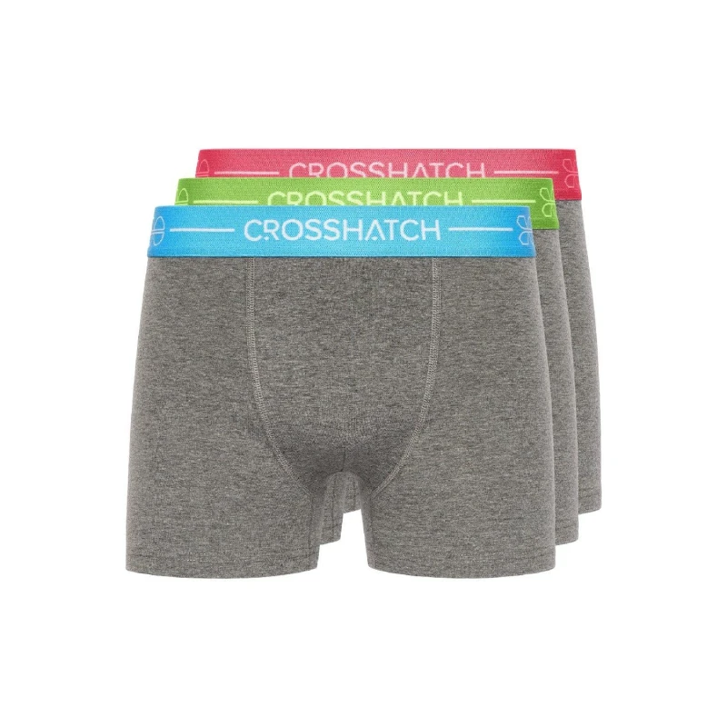 Image of Crosshatch Crosshatch Men Astral Bright Boxers 3pk in Charcoal Size: large Charcoal L Male 5059294564595