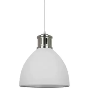 image of Netlighting Industrial and Retro Hanging Pendant White, Satin Nickel 1 Light wit