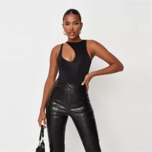 image of Missguided Slinky Asymmetrical Bodysuit - Black