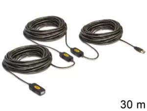 Image of DeLOCK 30m, USB2.0 - USB2.0 USB cable USB A Black