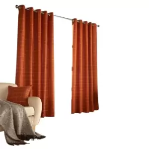Image of Furn Ellis Ringtop Eyelet Curtains (168 x 229 cm) (Burnt Orange)