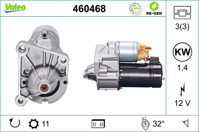 Image of Starter motor VALEO 460468