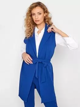 Image of Long Tall Sally Tall Sleeveless Scuba Blazer - Cobalt, Blue, Size 16, Women