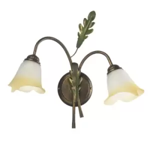 image of Quercia Wall Lamp, Glass Shades, 2x E14