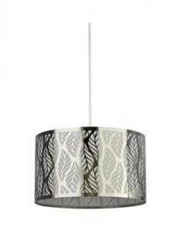 Image of Laser Cut Leaf Metal Light Shade - Silver