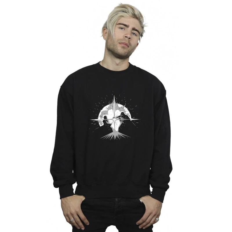 Image of Star Wars Star Wars Men Obi-Wan Kenobi Saber Silhouette Fight Sweatshirt in Black Size: Small Black S Male 5059934446953