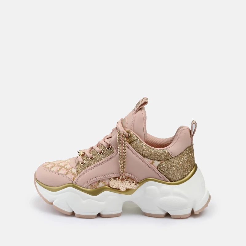 Image of Buffalo Vegan nappa sneakers For Her Buffalo Binary Glam L Beige Female 39