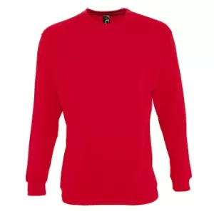 image of SOLS Mens Supreme Plain Cotton Rich Sweatshirt (L) (Red)