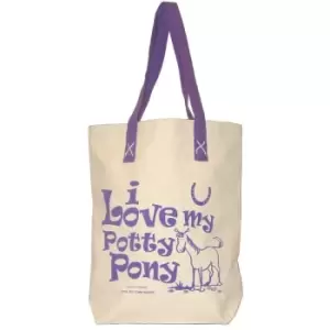 Image of Horsey Girl Shopper Bag (38cm x 40cm x 10cm) (Violet) - Moorland Rider