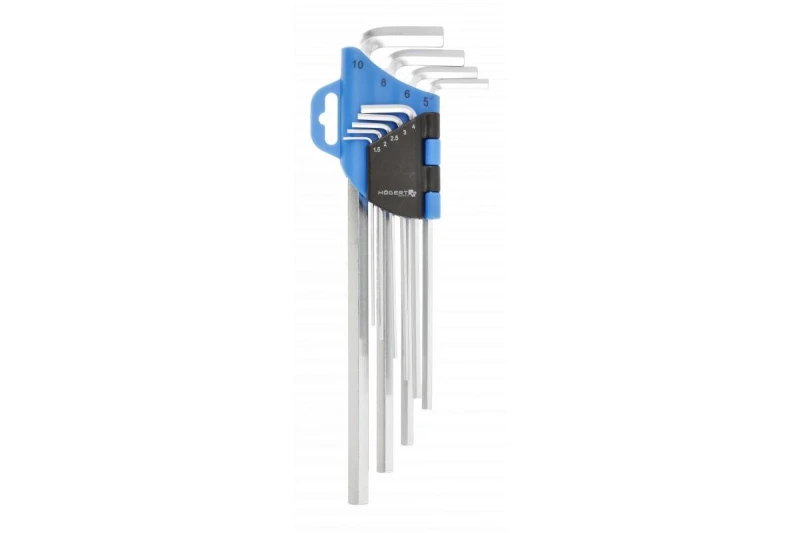 Image of Hogert Technik HT1W803 Angled Screwdriver Set Spanner Size: 10.0, Chrome Vanadium Steel, Number of tools: 9 Chrome Vanadium Steel Angled Screwdriver S