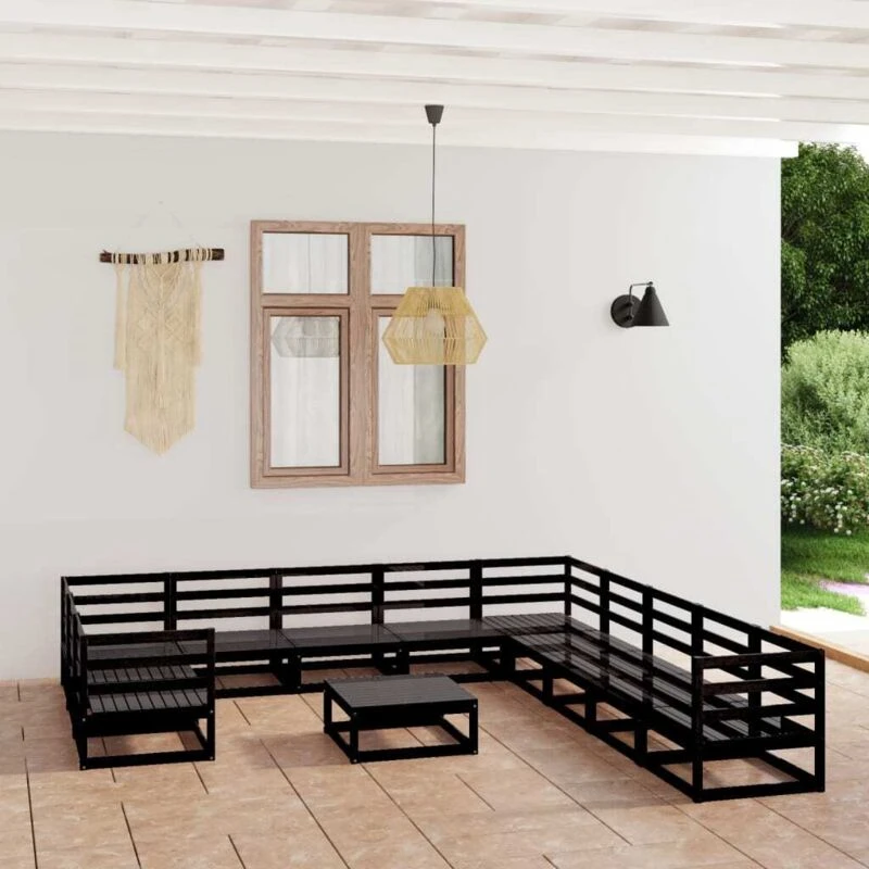 Image of VIDAXL 12 Piece Garden Lounge Set Solid Pinewood Vidaxl 8720286471265