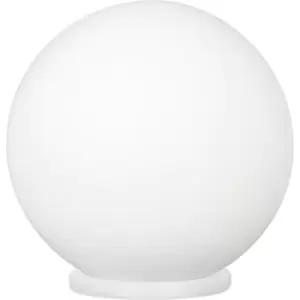 Image of Table Lamp White Shade White Glass Opal Matt In Line Switch Bulb E27 1x60W