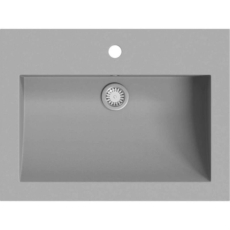 Image of vidaXL Granite Basin 600x450x120 mm Grey 142963