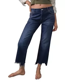 Image of Free People Maggie Mid Rise Straight Jeans in Rolling River