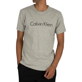 Image of Calvin Klein Jeans Logo Marled T-Shirt mens T shirt in Grey - Sizes UK S,UK XL