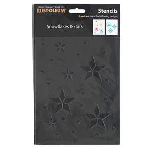 image of Rust-Oleum Snowflake Paint stencil Pack of 2