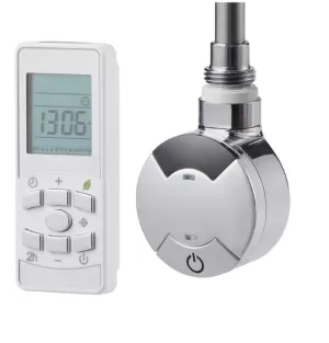 Image of Heating Style Timed Remote Control Thermostatic 600W Element + T Piece - Chrome