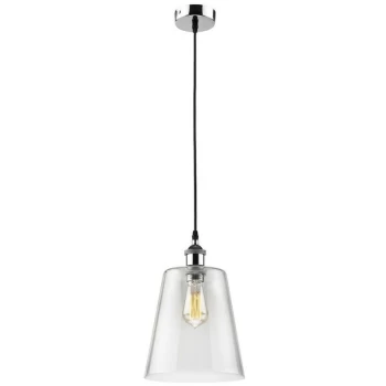 image of Lamkur Lighting - Dome Pendant Ceiling Lights Chrome, 1x E27