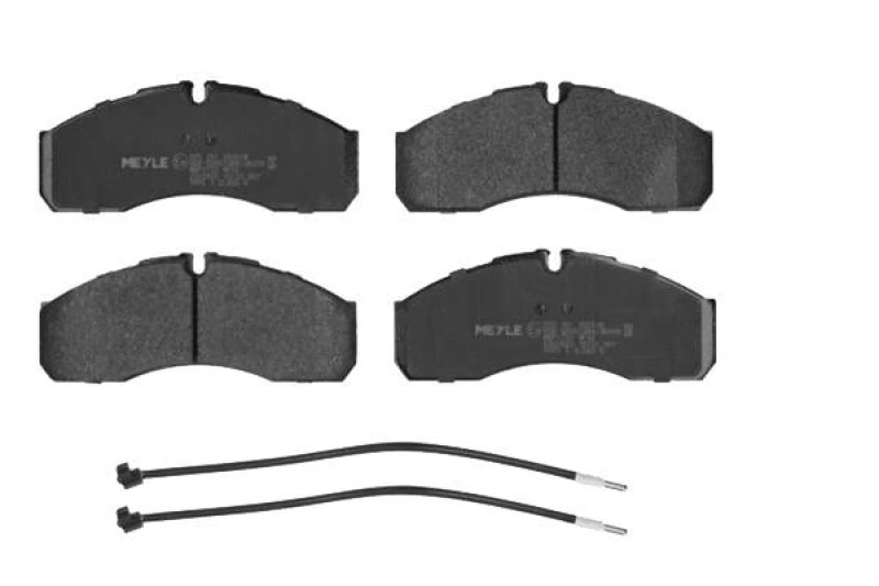 Image of MEYLE 025 291 6020/W Brake pad set Front Axle, incl. wear warning contact, Original Quality, with anti-squeak plate Brake Pad Set,disc brake (402)