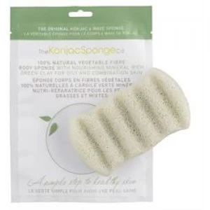 image of Konjac Sponge 6 Wave Konjac Sponge Green Clay 1 sponge