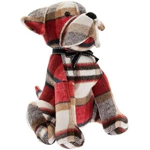 image of Red Check Dog Doorstop By Lesser & Pavey