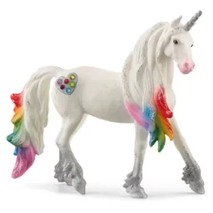 image of SCHLEICH Bayala Rainbow Love Unicorn Stallion Toy Figure, 5 to 12 Years, Multi-colour (70725)