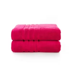 The Lyndon Company Chelsea 2 Pack Bath Sheet - Magenta