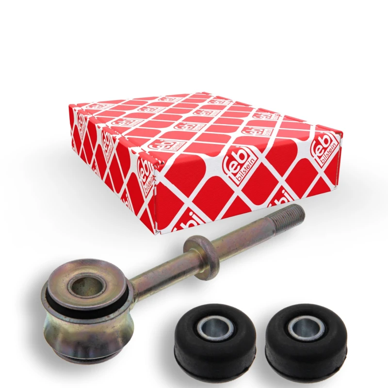 Image of FEBI BILSTEIN 12841 Anti-roll bar link Front Axle Right, with rubber mounts Link Stabiliser (3229)