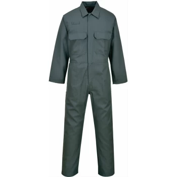 image of Portwest - BIZ1 Green Sz L R Bizweld Flame Retardant Welder Overall Coverall Safety Boiler Suit