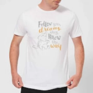 Image of Disney Dumbo Follow Your Dreams Mens T-Shirt - White