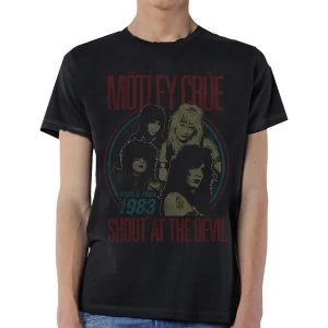 image of Motley Crue - Vintage World Tour Devil Unisex Large T-Shirt - Black