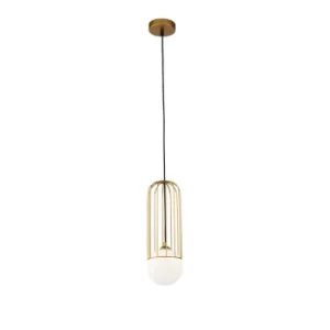 Telford Cage Ceiling Pendant Lamp Gold, 1 Light, G9