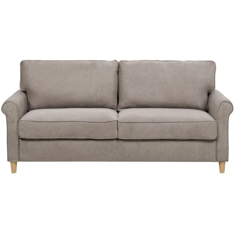 Image of Beliani Sofa 3 Seater Ronneby Fabric Light Brown
