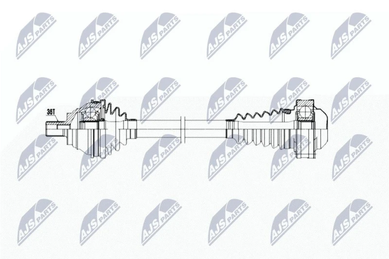 Image of NTY NPW-WW-032 Drive shaft Manual Transmission, Front Axle Left Drive Shaft (13)