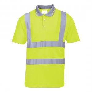 image of Portwest Mens Class 2 Hi Vis Polo Shirt Yellow XL