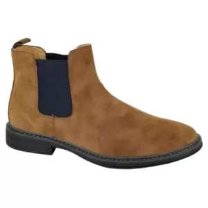 Image of Goor Mens Leather Lined Chelsea Boots (9 UK) (Tan)
