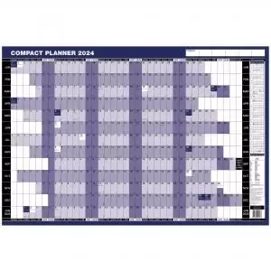 image of ValueX Double Sided Compact Year And Holiday Planner Unmounted 2024 -