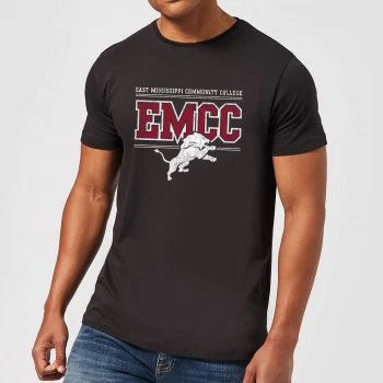 Image of East Mississippi Community College Distressed Lion Mens T-Shirt - Black - 3XL - Black