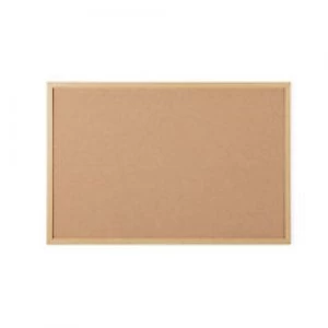 Image of Bi-Office Cork Board with Oak Frame 1200 x 900 mm
