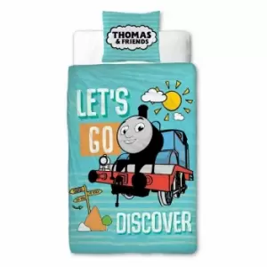 Thomas & Friends Childrens/Kids Discover Panel Duvet Cover Set (Single) (Blue)