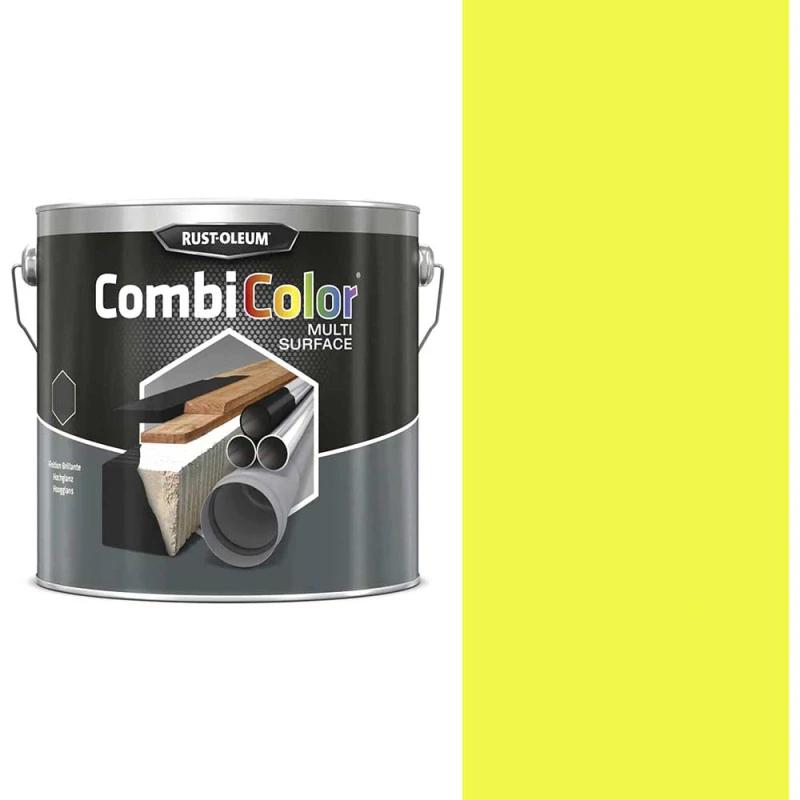 Image of Rust Oleum CombiColor Multi Surface Paint 7343MS.0.75 Colour: Light Yellow
