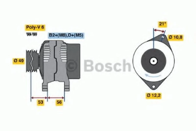 Image of Alternator Bosch 0 986 046 090