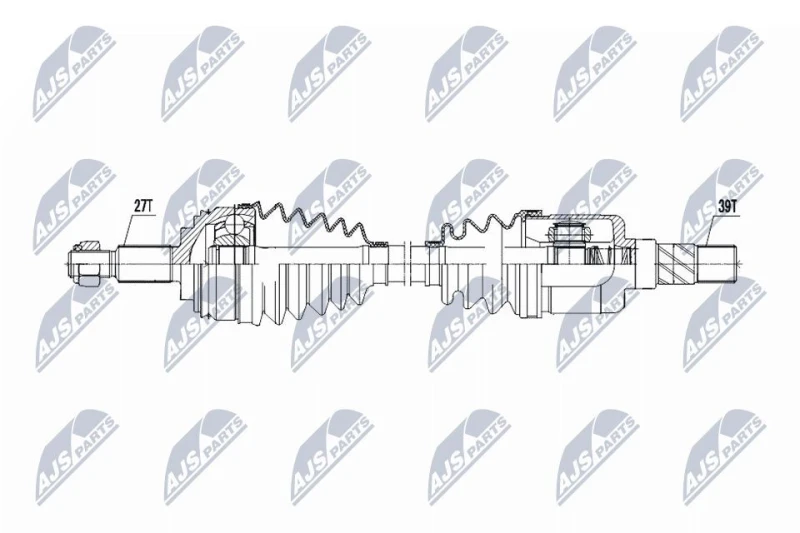 Image of NTY NPW-RE-213 Drive shaft 6-Speed Manual Transmission, Front Axle Left Drive Shaft (13)