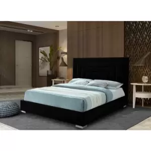Image of Lisso Bed King Plush Velvet Black