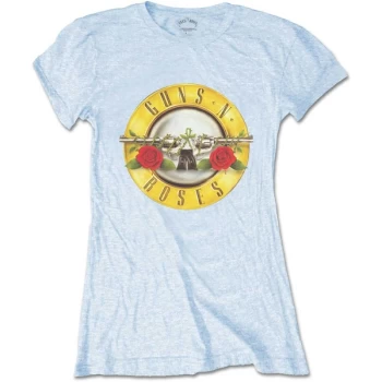 Image of Guns N' Roses - Classic Bullet Logo Womens Small T-Shirt - Blue